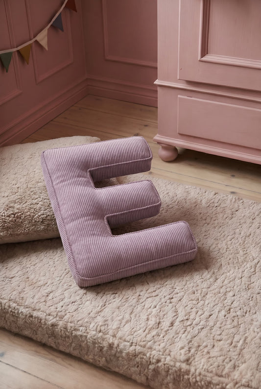 corduroy letter cushion E by bettys home on boucle mattress 