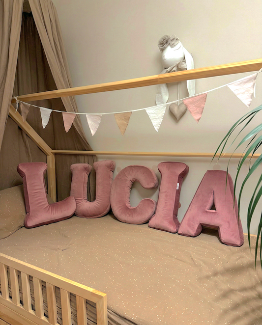 Velvet letter cushion I | Alphabet Cushion