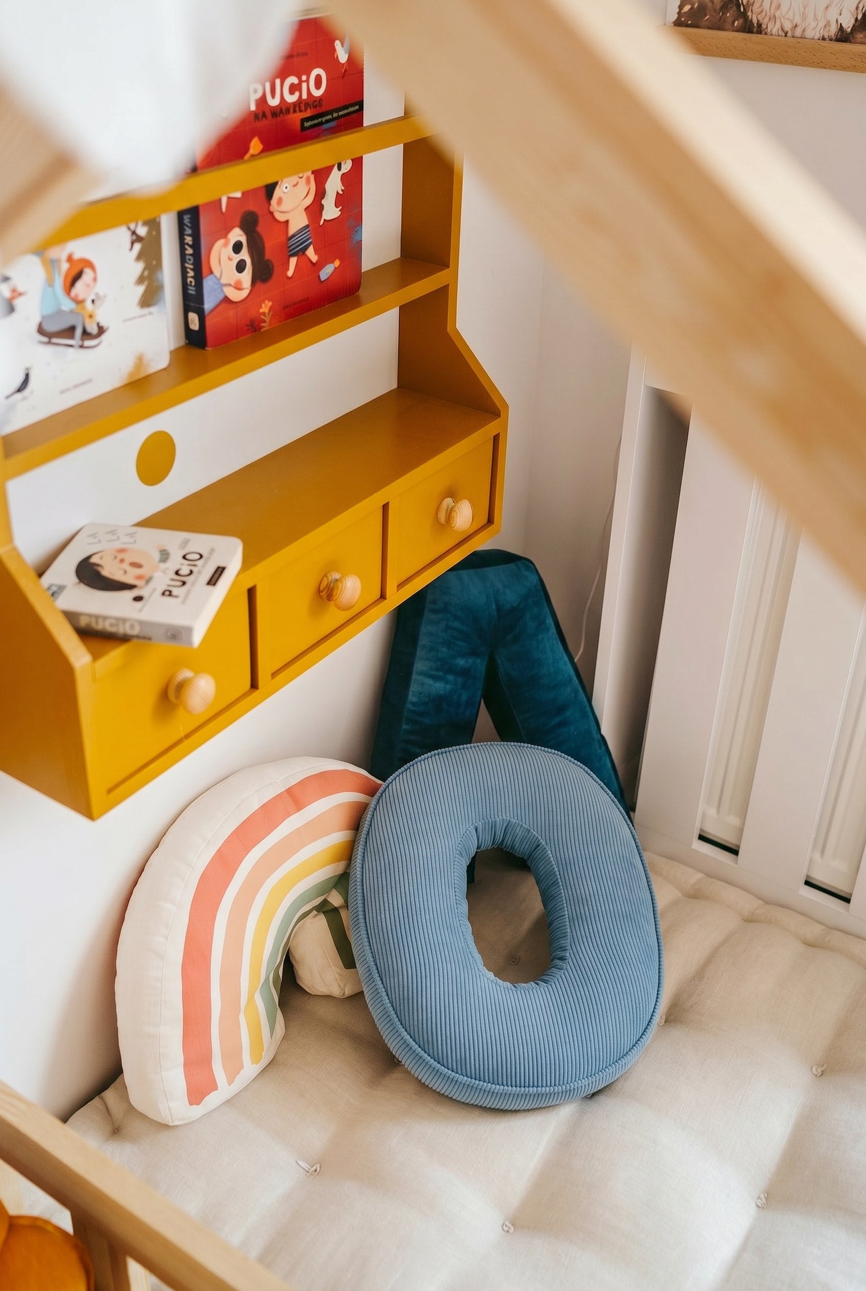Corduroy Number Cushion by Bettys Home on kids bed