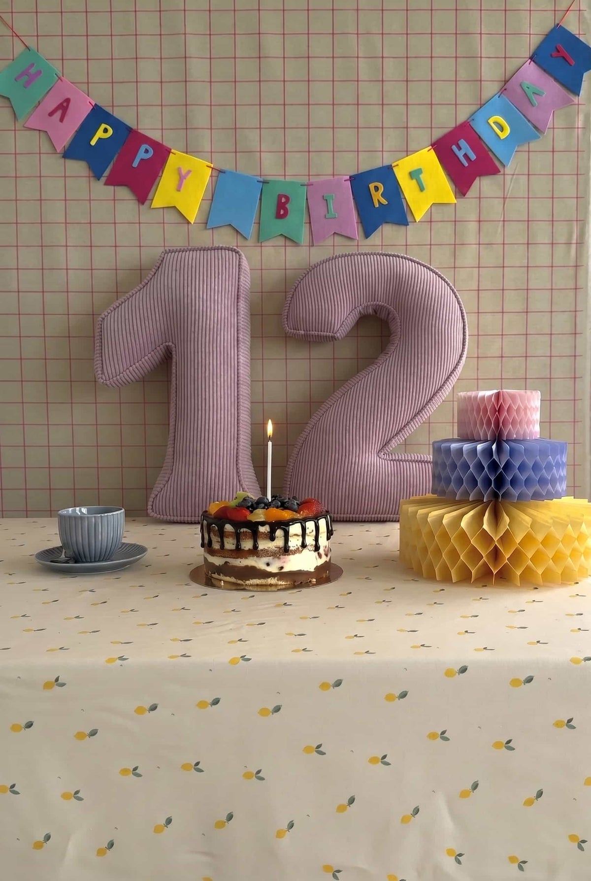corduroy number cushion 1 and 2 by bettys home as a birthday decoration