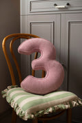 Corduroy Number Cushion by Bettys Home on chair