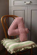 Corduroy Number Cushion by Bettys Home on chair