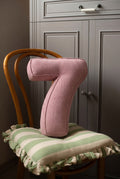 Corduroy Number Cushion by Bettys Home on chair