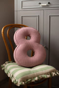 Corduroy Number Cushion by Bettys Home on chair