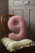 Corduroy Number Cushion by Bettys Home on chair