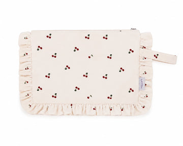 Cherry Ruffle Makeup Bag | Cherry Ruffle Pouch