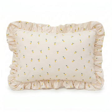 Lemon Cushion with Ruffle | Cotton Decorative Cushion