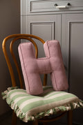 corduroy letter cushion H by bettys home in kids room on chair 