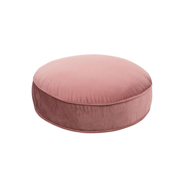Small Velvet Pouf Old Rose front 